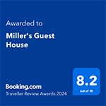 miller's guest house Booking.com travel award